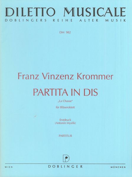 Partita In Dis - la Chasse : Für Bläseroktett / First Edition edited by Antonin Myslik.