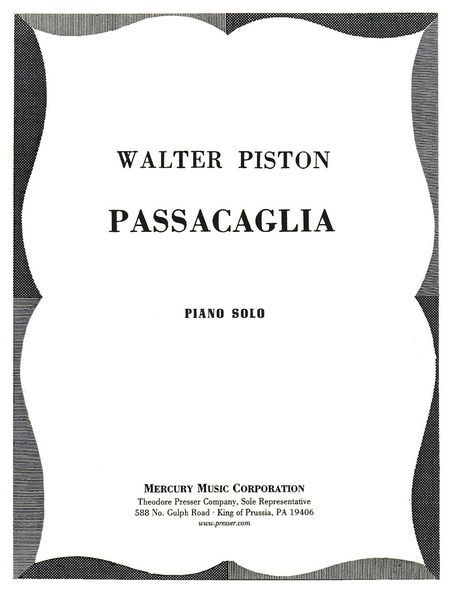 Passacaglia : For Piano.