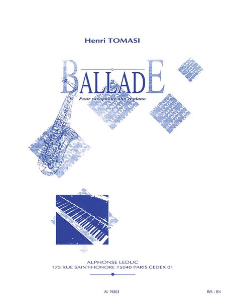 Ballade : For Alto Sax and Orchestra - Piano reduction.