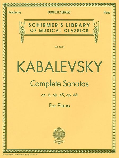 Sonatas (Complete), Op. 6, 45, 46 : For Piano / edited by Carl A. Rosenthal.