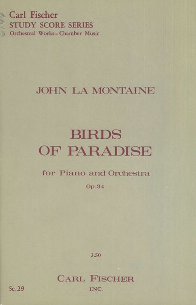 Birds of Paradise : For Piano and Orchestra.