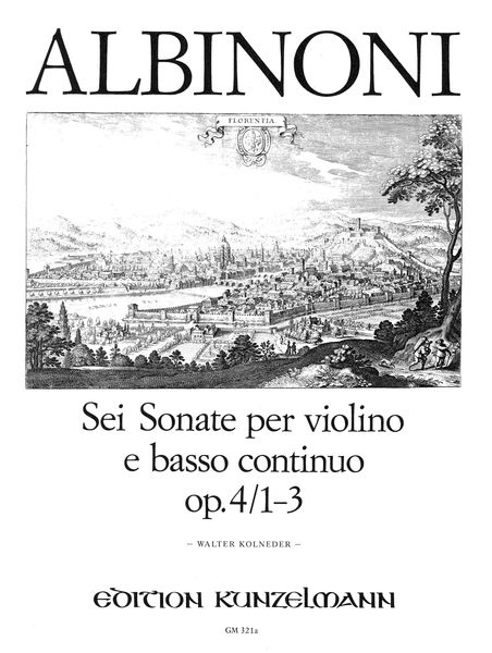 Sonatas Op. 4/1-3 : For Violin and Basso Continuo / ed. Kolneder.