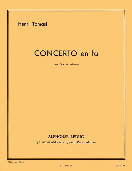Concerto In Fa : For Flute Et Piano.