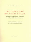 Canconer Catala Dels Segles XVI - XVIII.