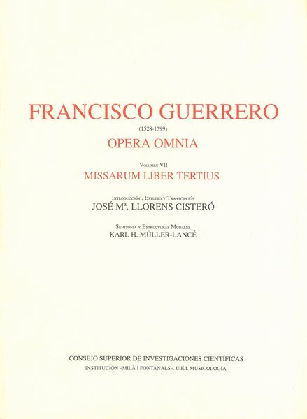 Opera Omnia, Vol. VII : Missarum Liber Tertius.