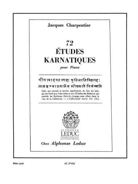72 Etudes Karnatiques (Nos. 43-48), 8th Cycle : For Piano.