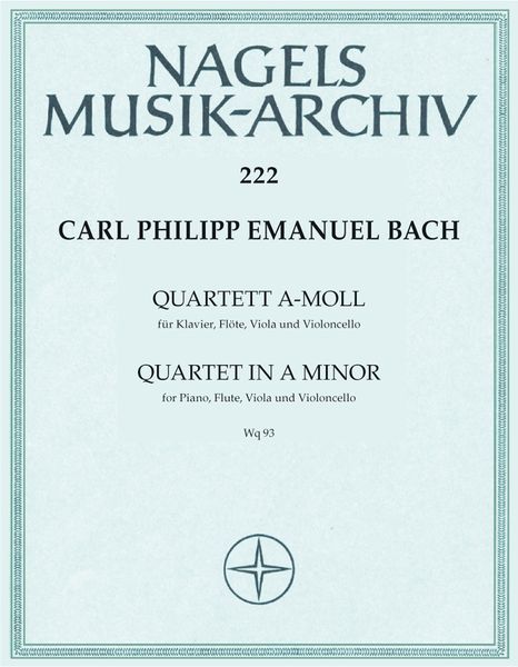 Quartett D-Dur Wq 93 : Für Klavier, Flöte, Viola und Violoncello.