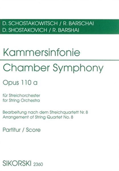 Chamber Symphony, Op. 110a : For String Orchestra.