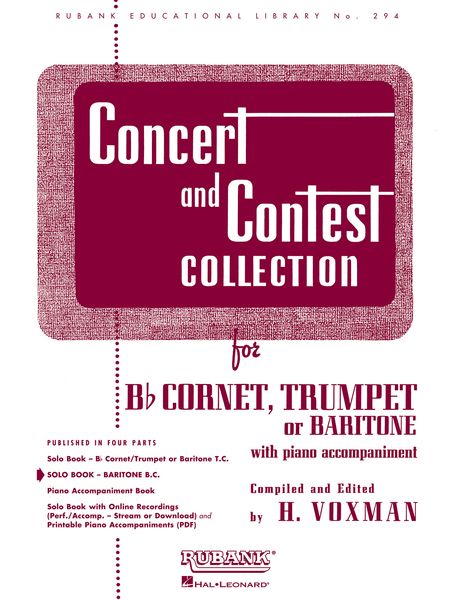 Concert and Contest Collection : For Baritone.