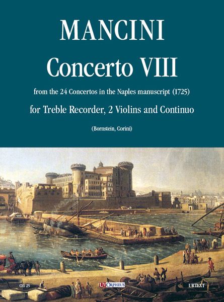 Concerto Vlll -Dai 24 Concerti Del Manoscritto Di Napoli (1725) : For Flute, 2 Violins and B. C.