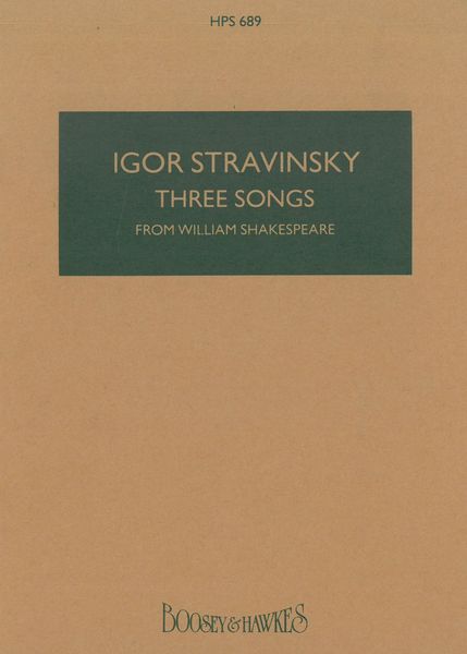 Three Songs From William Shakespeare (1953) : For Mezzo Soprano, Flute, Clarinet & Viola.