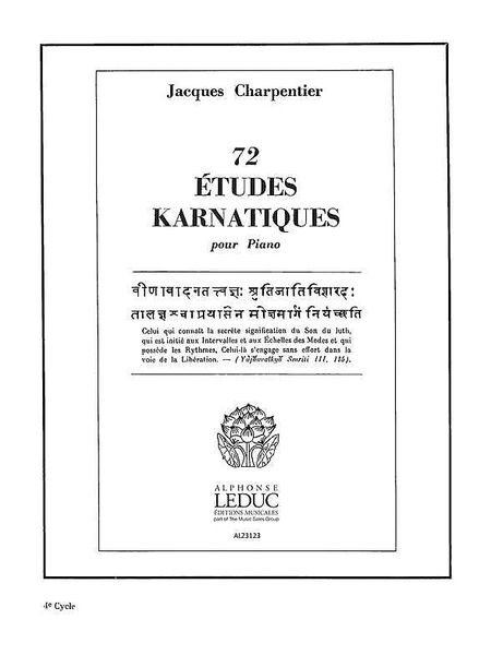 72 Etudes Karnatiques (Nos. 19-24), 4th Cycle : For Piano.