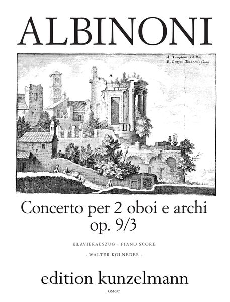 Concerto Op. 9/3 In F Major : For Two Oboes and Strings / ed. Kolneder - Piano reduction.