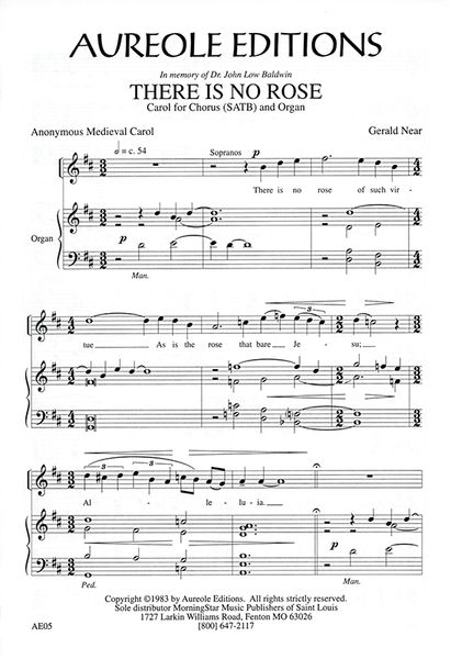 There Is No Rose : For SATB Choir and Organ.