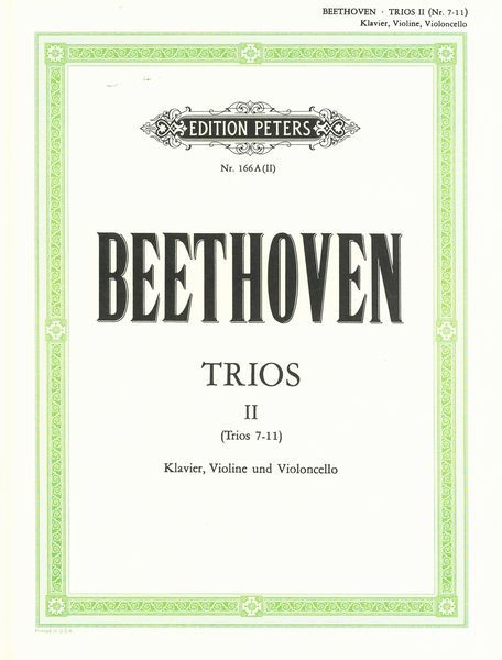 Piano Trios, Band I, Vol. 2 (Trios 7-11) : Für Klavier, Violine und Violoncello.