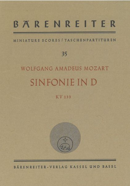 Symphony In D Major, K. 133 / edited by Wilhelm Fischer.