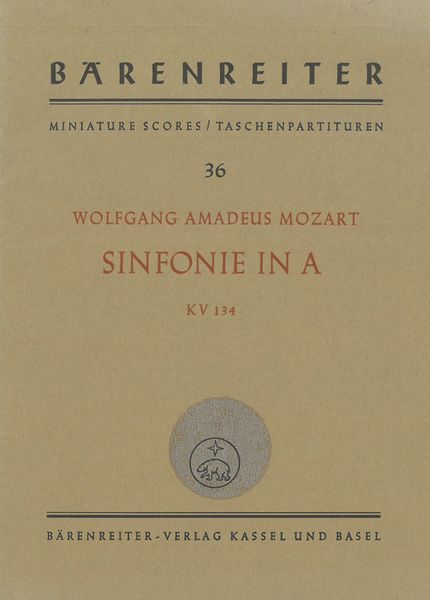 Sinfonie In A, K. 134 / edited by Wilhelm Fischer.