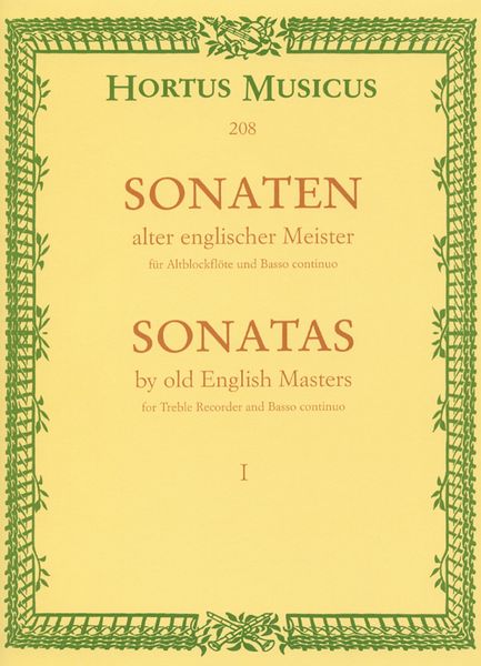 Sonatas by Old English Masters, Vol. 1 : For Treble Recorder and Basso Continuo.