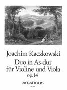 Duo In Ab Major, Op. 14 : For Violin and Viola / edited by Bernhard Päuler.
