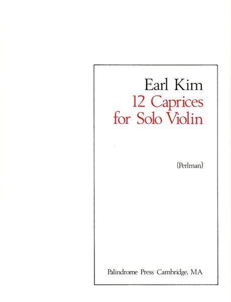 Twelve Caprices For Solo Violin.