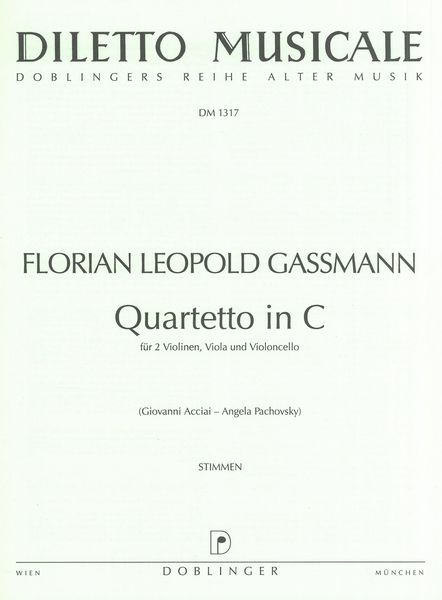 Quartet In C : For 2 Violins, Viola and Violoncello / Ed. by Giovanni Acciai and Angela Pachovsky.
