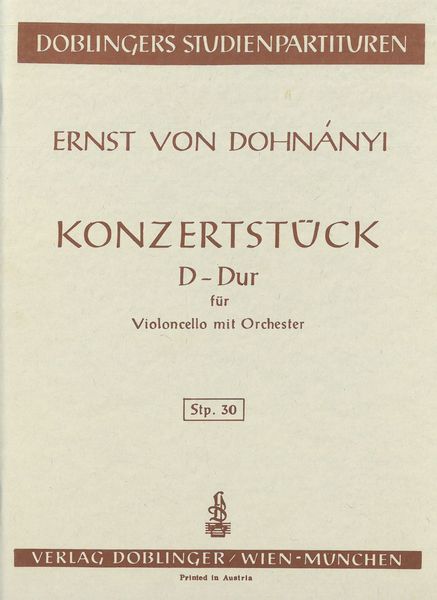 Concerto In D Major : For Violoncello and Orchestra.