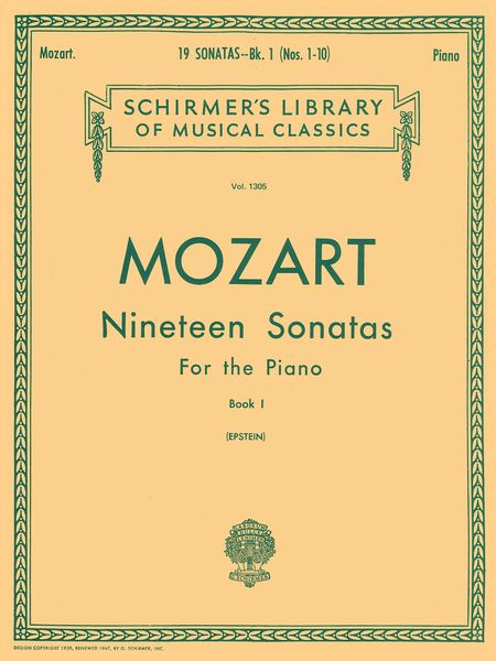 Nineteen Sonatas For The Piano : Bk 1 Sonatas 1 - 10 (Epstein).