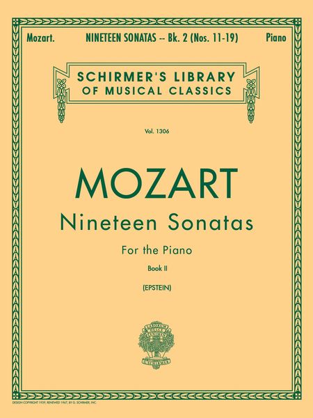 Nineteen Sonatas For The Piano : Bk 2 Sonatas 11-19 (Epstein).
