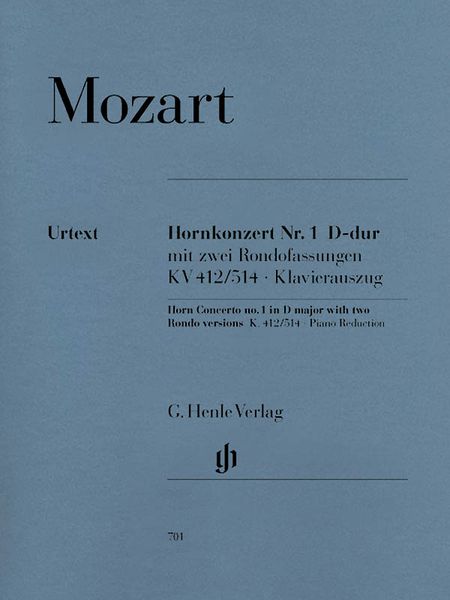 Concerto No. 1 In D Major, K. 412/514 : For Horn & Orch., With 2 Rondo Versions - Piano reduction.