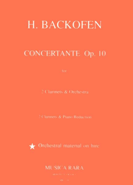Concertante Op. 10 : For Two Clarinets and Orchestra - Piano reduction.