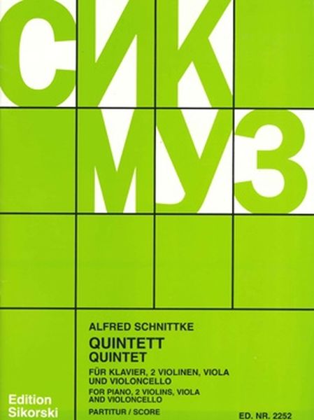 Klavier Quintett : For Two Violins, Viola, Cello and Piano.