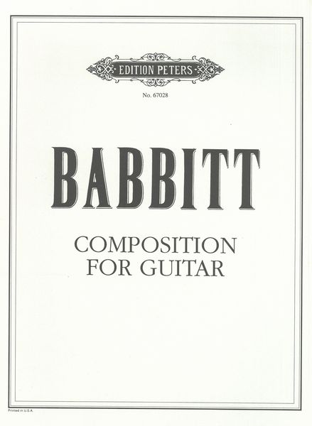 Composition : For Guitar (1984).