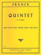 Quintet In F Minor : For Two Violins, Viola, Violoncello and Piano.