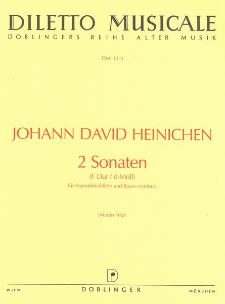 Sonatas (2) : For Recorder and Continuo / edited by Martin Nitz.