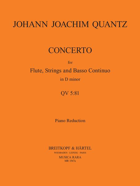 Concerto In D Minor : For Flute and String Orchestra - Piano reduction.