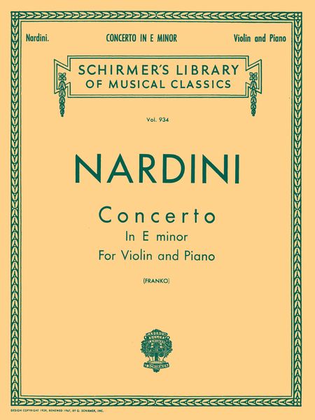 Concerto In E Minor : For Violin and Piano / arr. For Concert Use by M. Hauser, ed. by Sam Franko.
