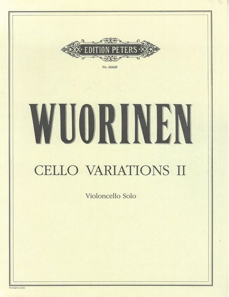 Cello Variations II : For Violoncello Solo.