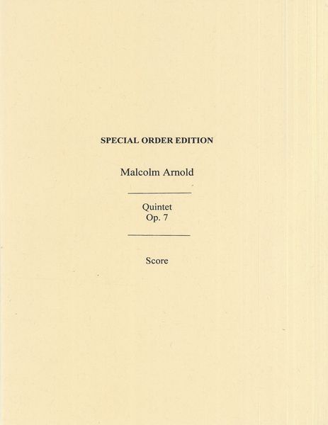 Quintet, Op. 7 : For Flute, Violin, Viola, Horn & Bassoon.