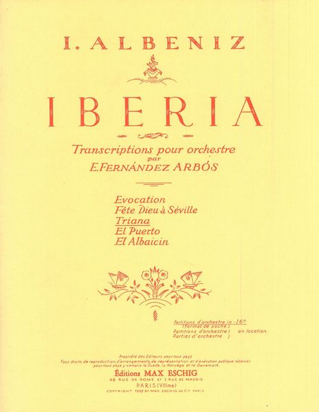 Iberia, Triana (No. 3 From Iberia) / Orchestration De Enrique Fernandez-Arbos.