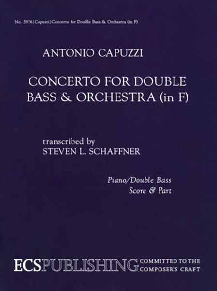 Concerto For Double Bass & Orchestra (In F) : Piano reduction.