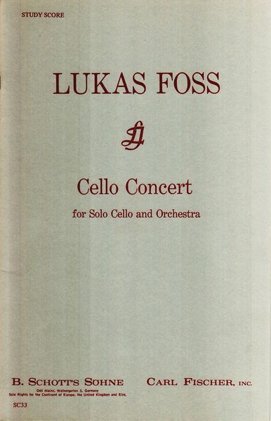 Cello Concert : For Solo Cello And Orchestra (1966).