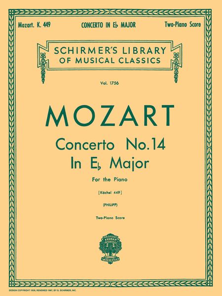 Concerto No. 14 In E Flat Major, K. 449 : For For Piano and Orchestra - reduction For 2 Pianos.