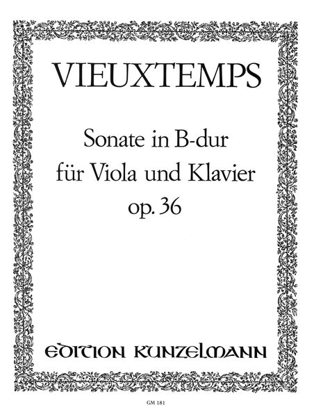 Sonate In B-Dur : Für Viola und Klavier, Op. 36 / edited by Franz Beyer.