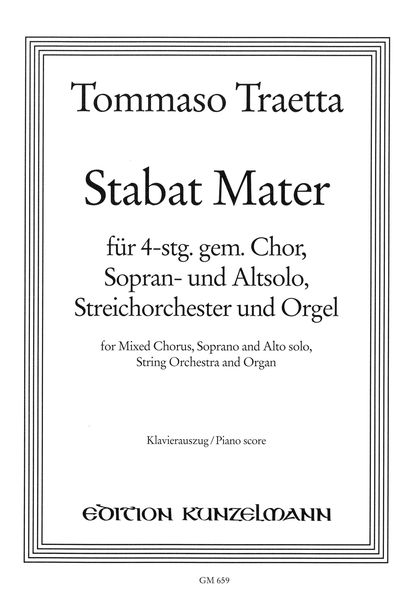 Stabat Mater : For Mixed Chorus, Soprano and Alto Solo, String Orchestra and Organ / Piano Score.