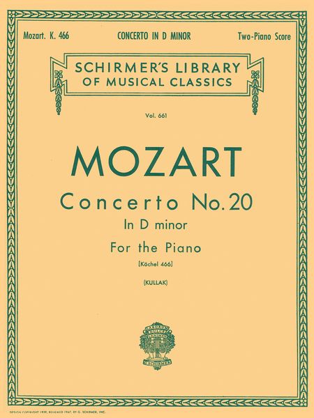 Concerto No. 20 In D Minor, K. 466 : For Piano and Orchestra - reduction For Two Pianos.