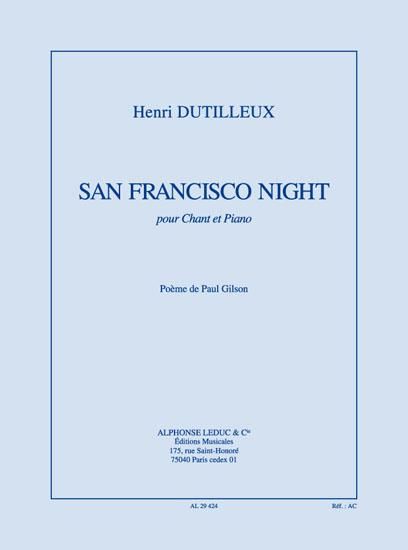San Francisco Night : Pour Chant Et Piano (1963).