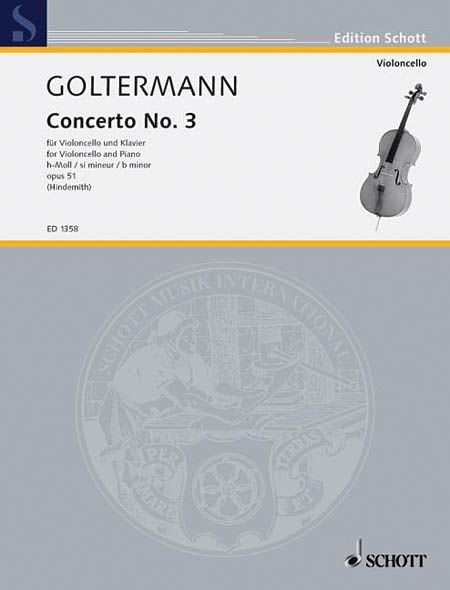 Concerto No. 3 H-Moll / B Minor, Op. 51 / Neuausgabe Für Violoncello und Piano von Rudolf Hindemith.