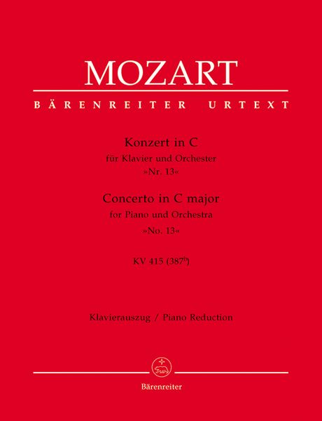 Concerto No. 13 In C Major, K. 415 : For Piano and Orchestra - reduction For Two Pianos.