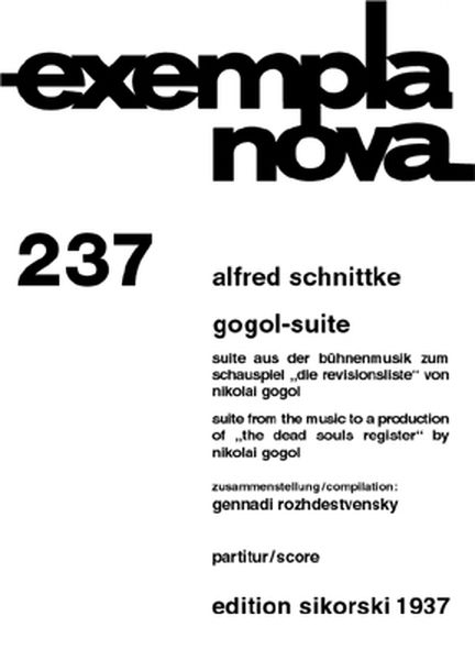Gogol Suite : For Orchestra / compiled by Gennadi Rozhdestvensky.