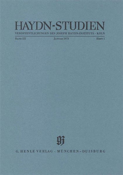 Haydn-Studien, March 1973.